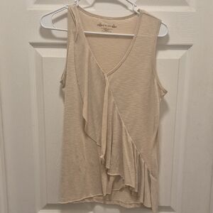 EUC Fresh Beige Ruffle Tank Top Size Large